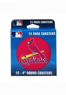 St Louis Cardinals 12 Pack Red Round 4` Coaster front view